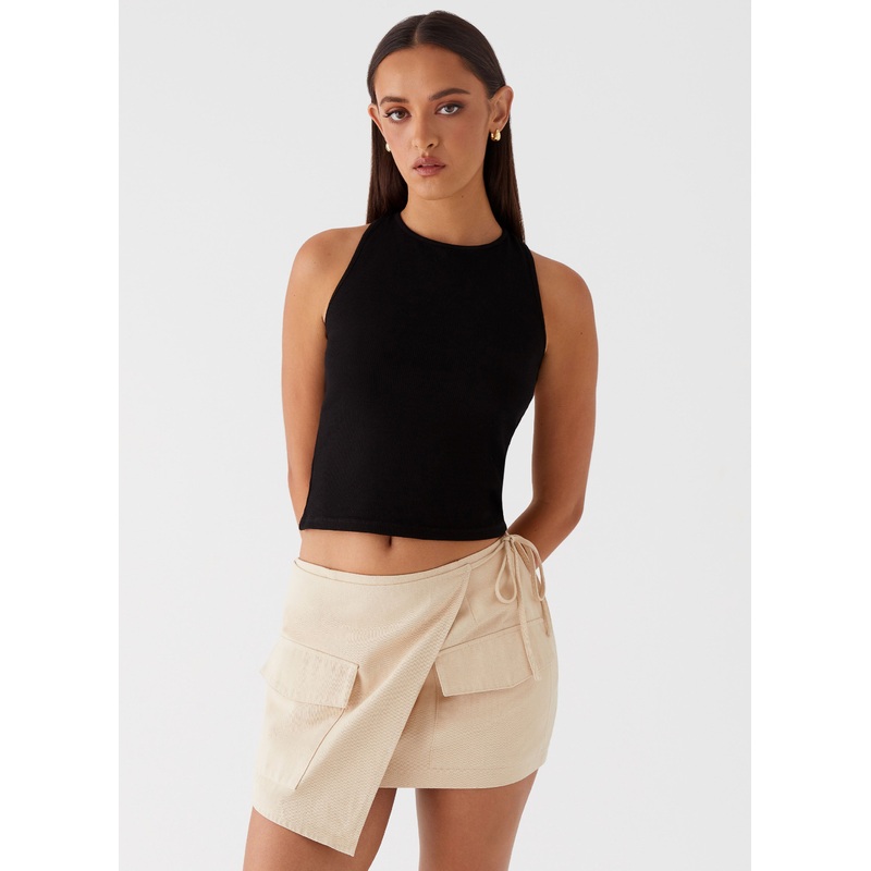 Rae Tie Side Pocket Skirt – Ivory Ivory US 0