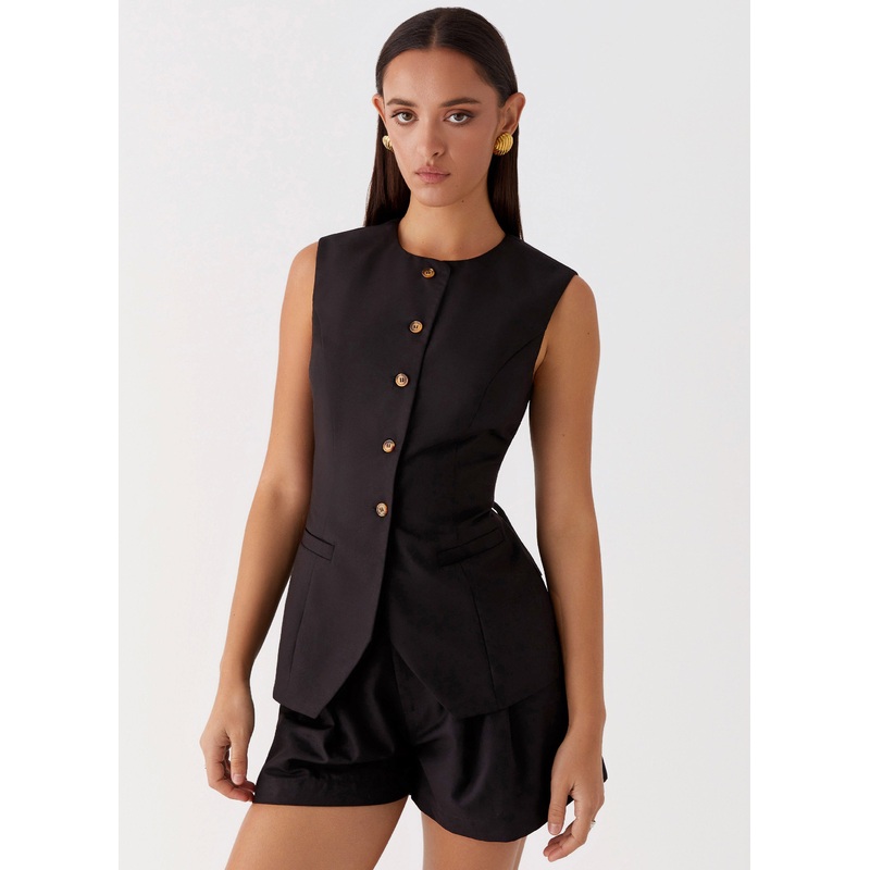 Siena Style Tailored Vest – Black Black US 0