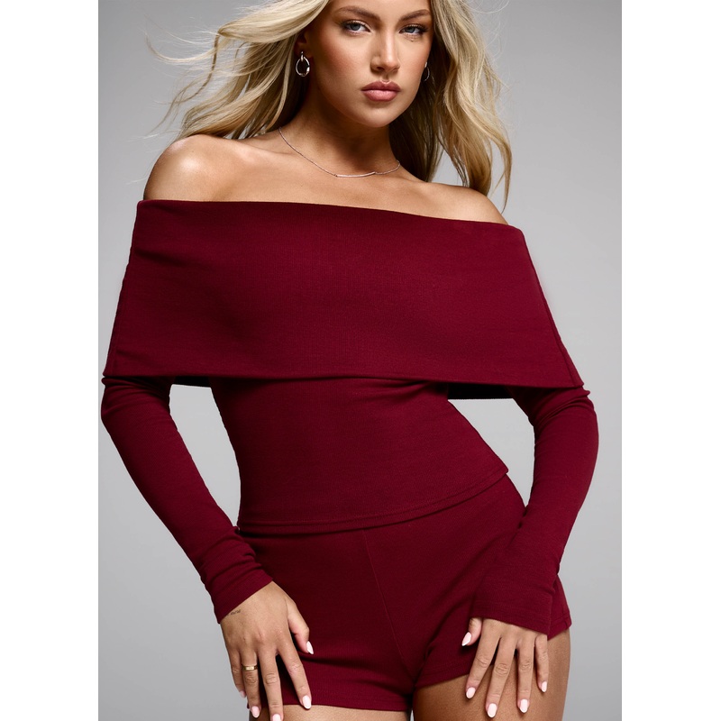 Spectate Long Sleeve Top – Maroon Maroon US 0