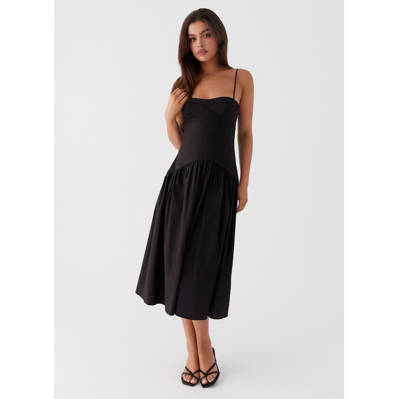 Yvette Corset Midi Dress – Black Black US 0
