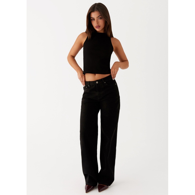 Keanna Low Rise Denim Jeans – Black Black US 0