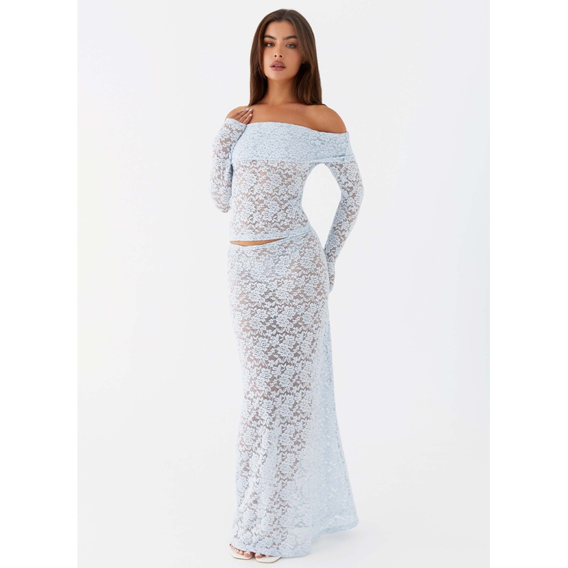 Zephyra Lace Maxi Skirt – Blue Cloud Blue Cloud XXS
