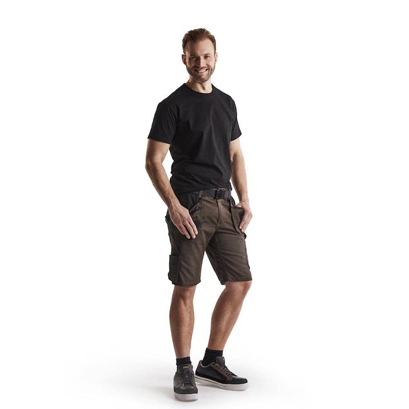 Blaklader 1494 Service Shorts with Holster Pockets Dark Olive Green / Black 30″ Waist