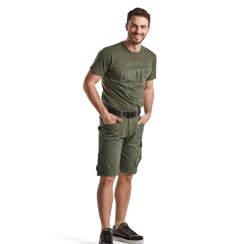 Blaklader 1499 Service Industry Cargo Shorts Dark Olive Green / Black 30″ Waist