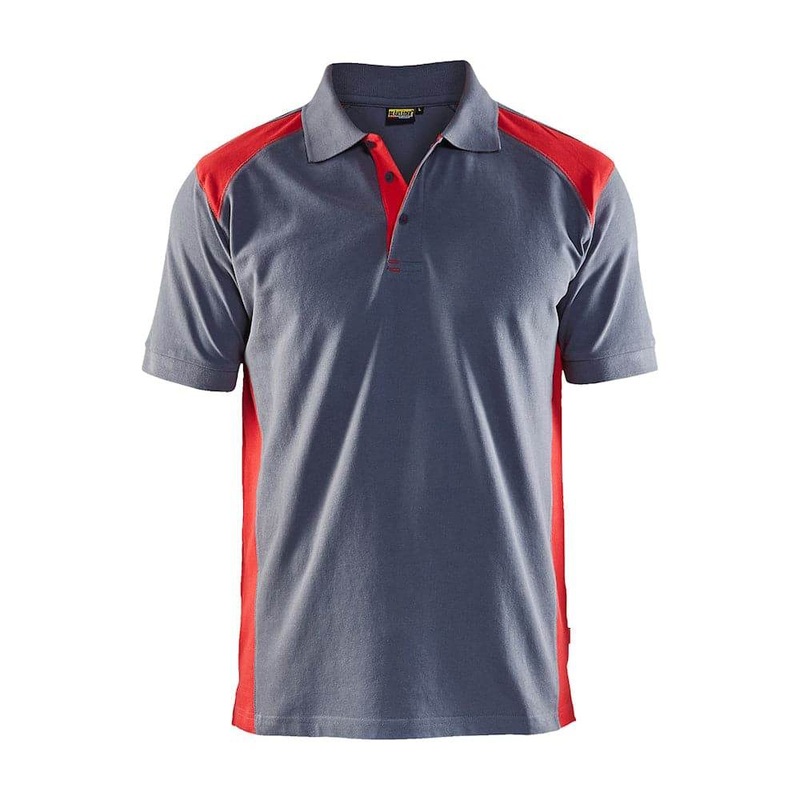 Blaklader 3324 Short Sleeve Polo Shirt Grey / Red Grey / Red XS