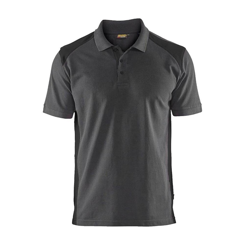 Blaklader 3324 Short Sleeve Polo Shirt Mid Grey / Black Mid Grey / Black XS