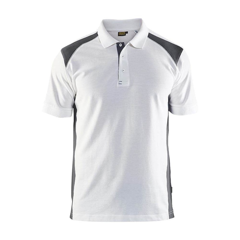 Blaklader 3324 Short Sleeve Polo Shirt White / Dark Grey White / Dark Grey XS