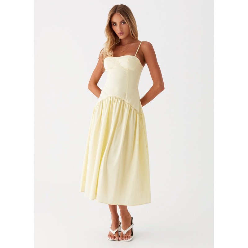 Yvette Corset Midi Dress – Yellow Yellow US 0