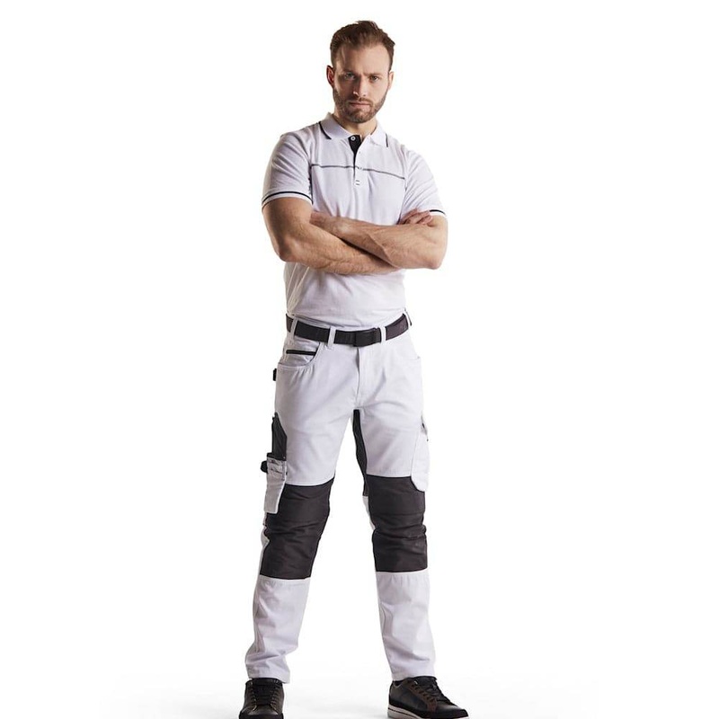 Blaklader 3389 Short Sleeve Polo shirt White/Dark Grey XS