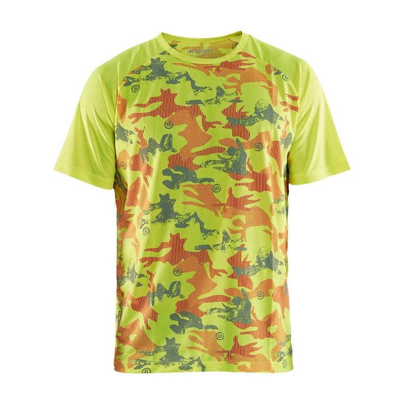 Blaklader Function Camo 3425 T-shirt Hi-Vis Yellow/grey XS