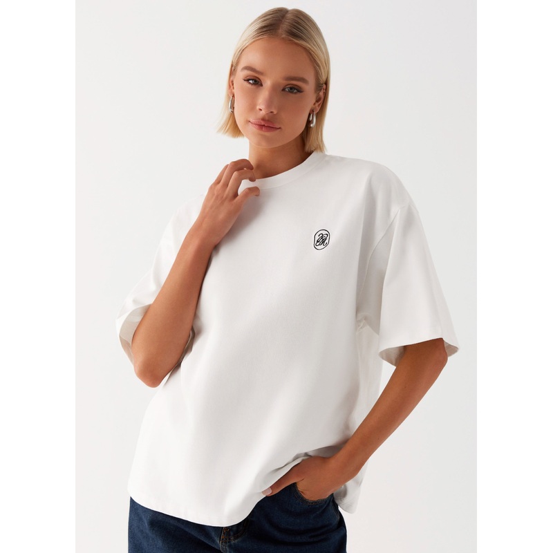 Carefree Monogram T-Shirt – White White XXS-XS