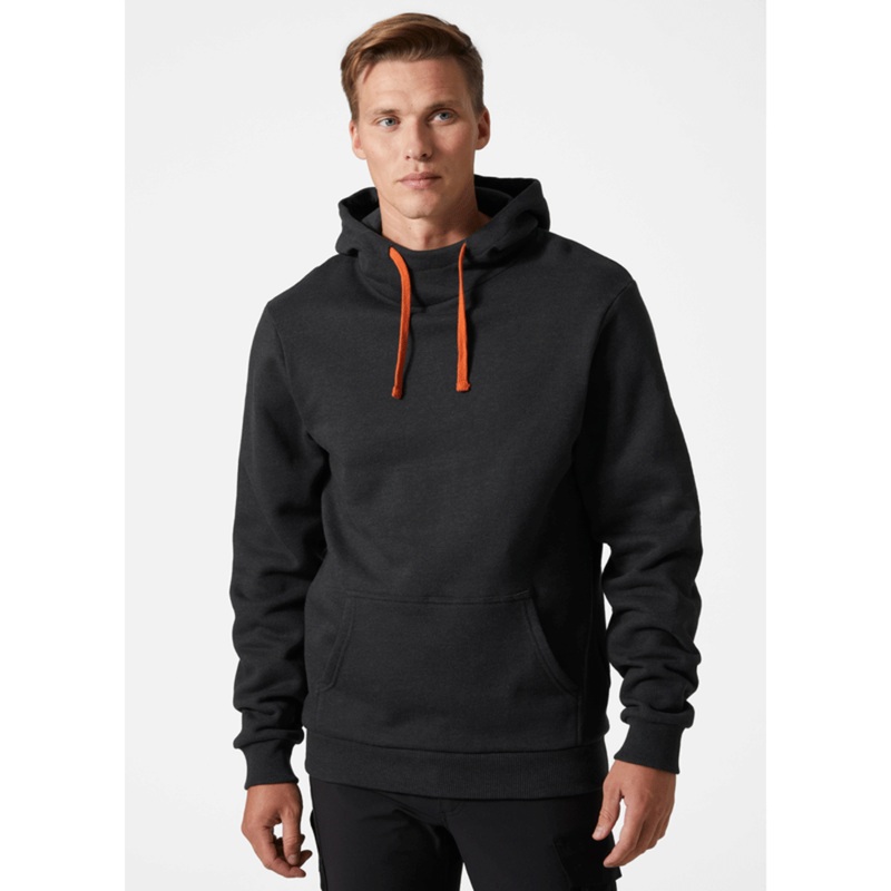 Helly Hansen 79264 Logo Hoodie BLACK MELANGE 2XL