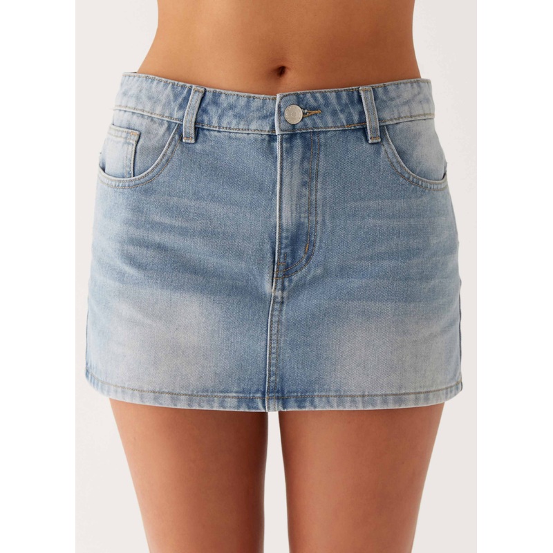 Maysa Low Rise Mini Skirt – Blue Blue US 0
