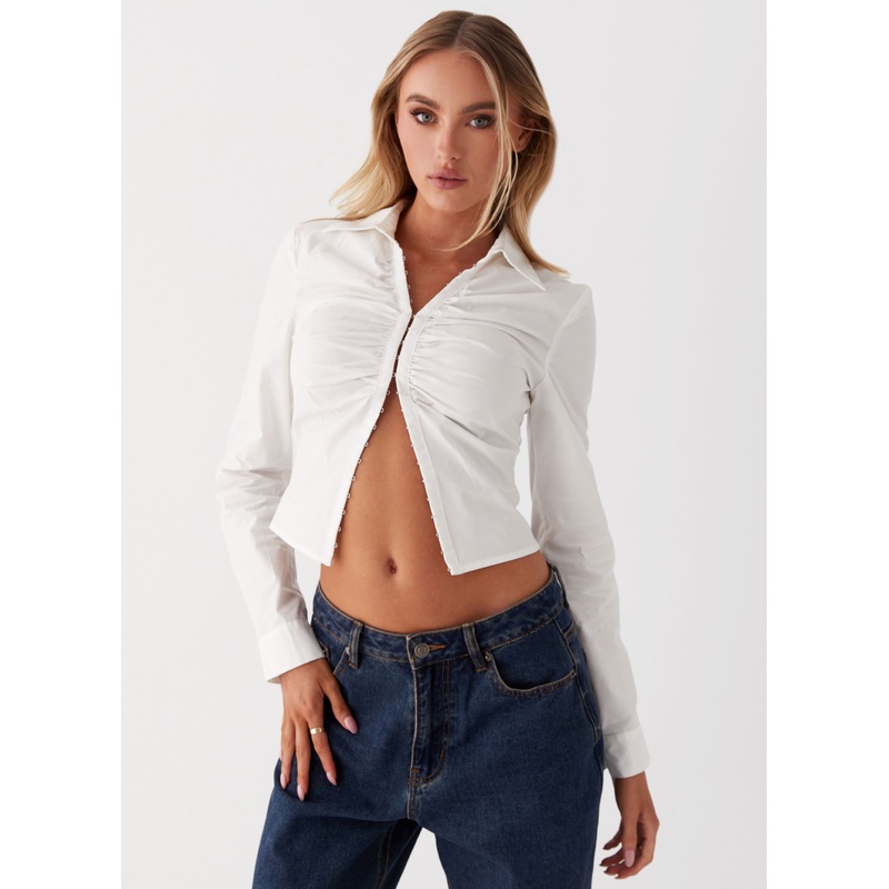 Portobello Long Sleeve Shirt – White White US 2