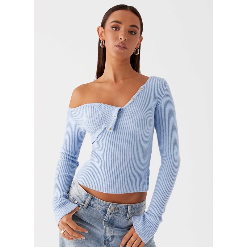 Waverly Knit Top – Sky Blue Sky Blue XS-S