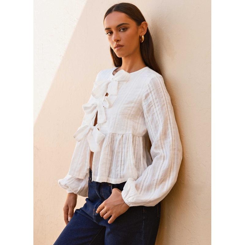 Western Wind Long Sleeve Top – White White US 0