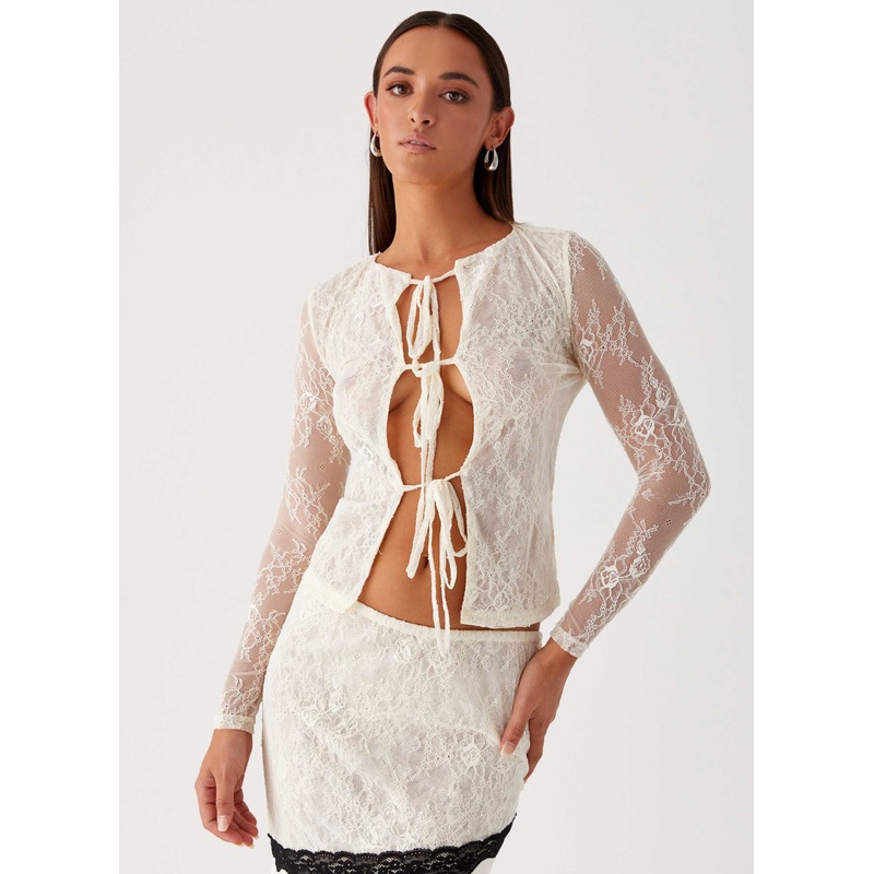 Duet Long Sleeve Top – Ivory Ivory US 0