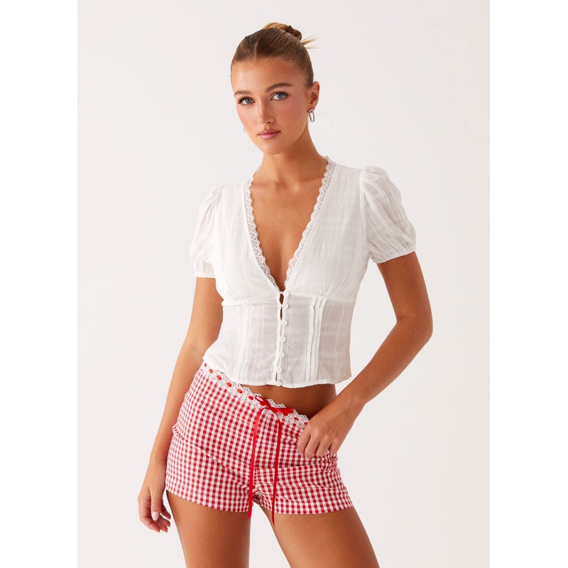 Devon Micro Shorts – Red Gingham Red Gingham US 0