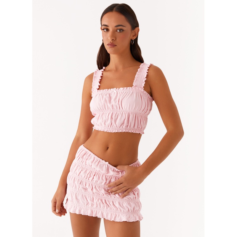 Off by Heart Shirred Skirt – Blush Blush US 0