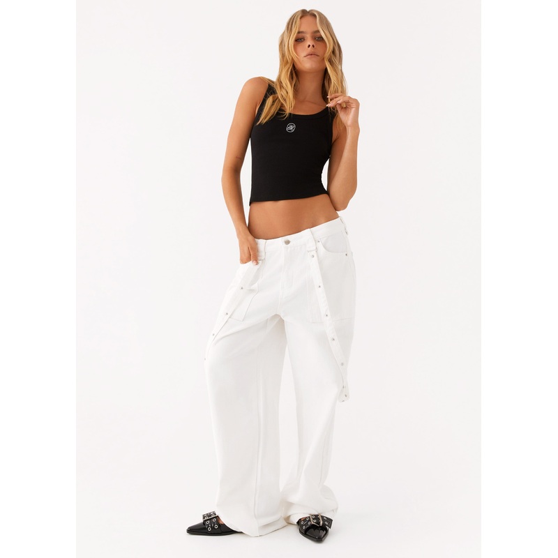 Avril Cargo Denim Pants – White White US 0