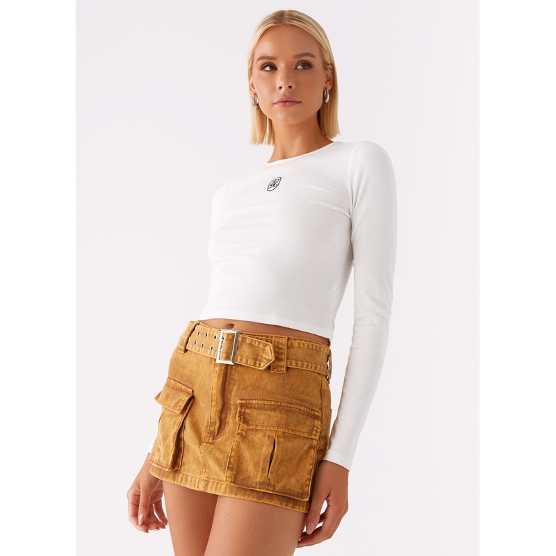 Burning Bridges Mini Skirt – Brown Brown US 0