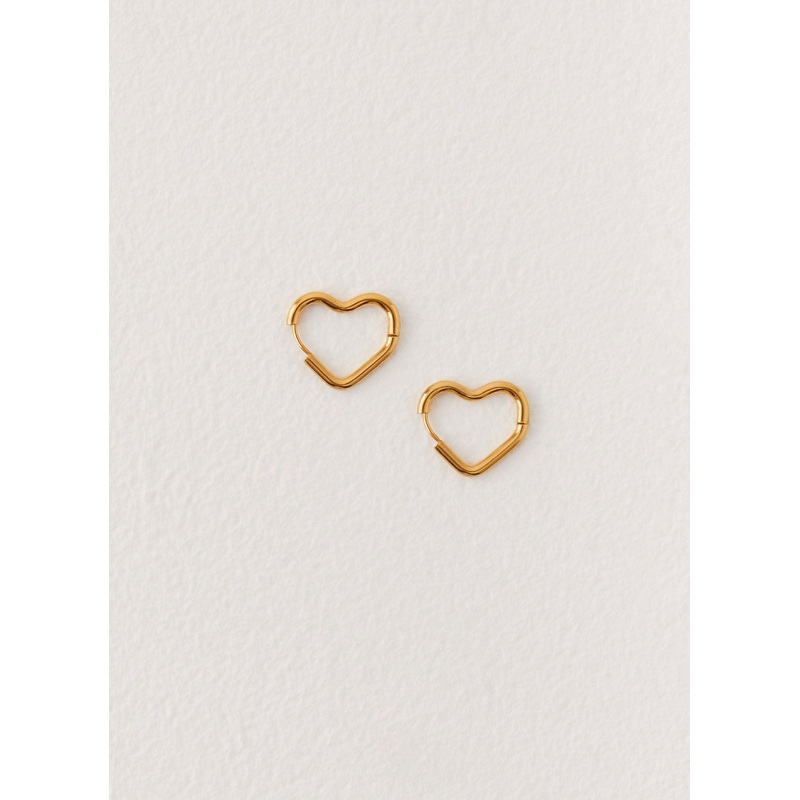 Myles Heart Earrings – Gold Gold One Size