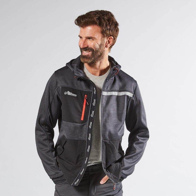 U-POWER GALAXY ZIPPED HOODED SWEATSHIRT Asphalt Grey 2XL