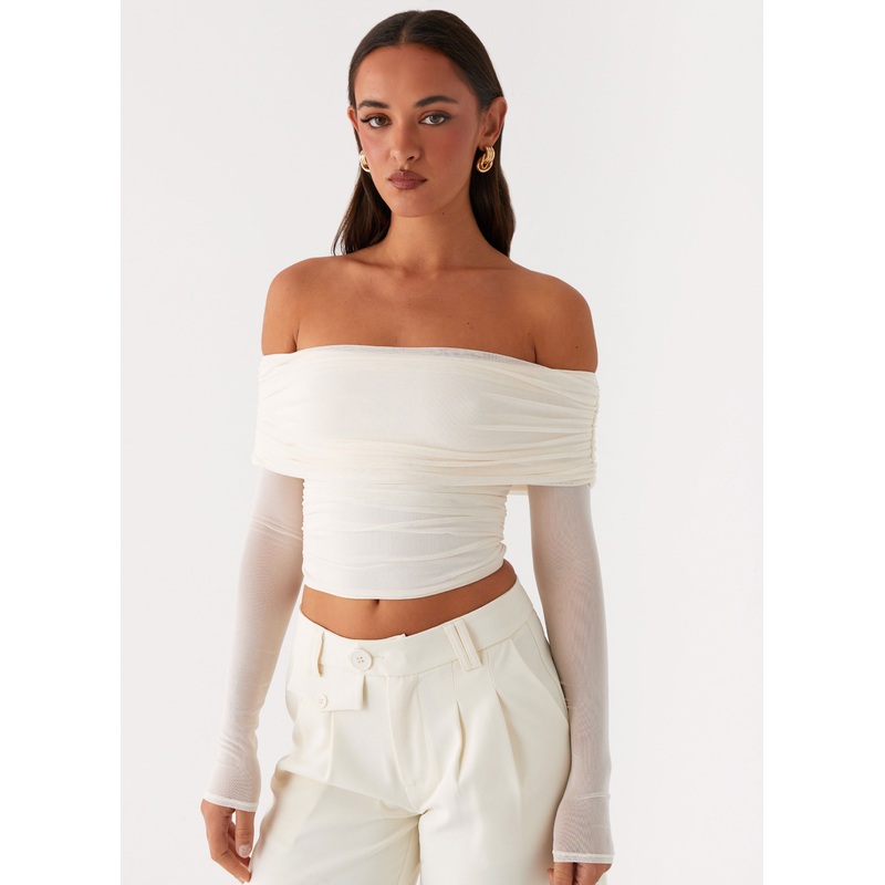 Vivianne Off Shoulder Top – Ivory Ivory US 0