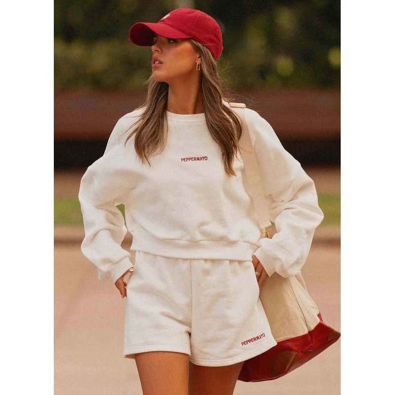 Signature Cropped Sweatshirt – Ivory Ivory XS