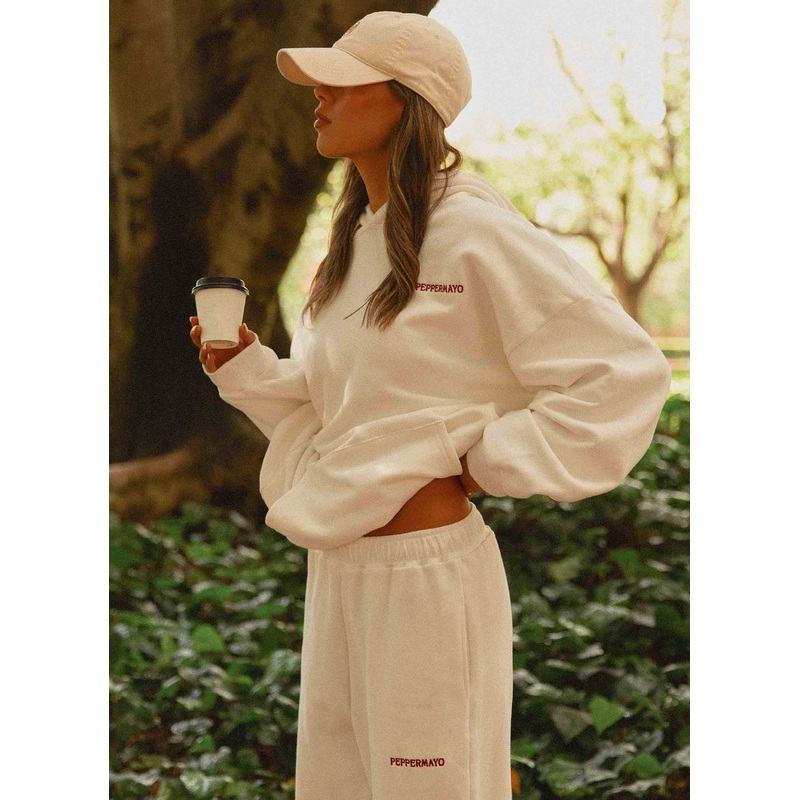 Signature Oversized Hoodie – Ivory Ivory XS