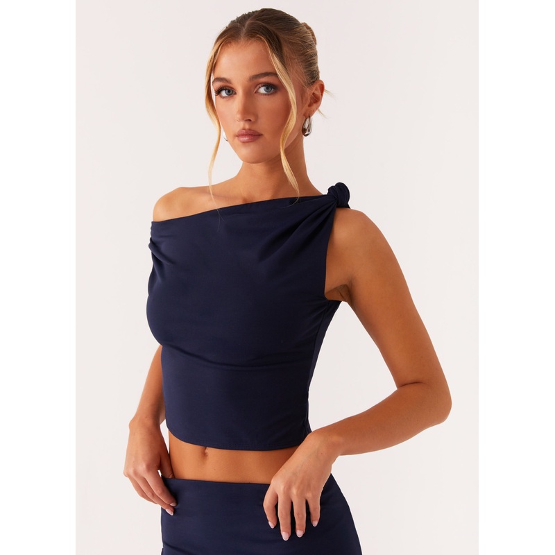 Viola Twist Shoulder Top – Navy Navy US 0