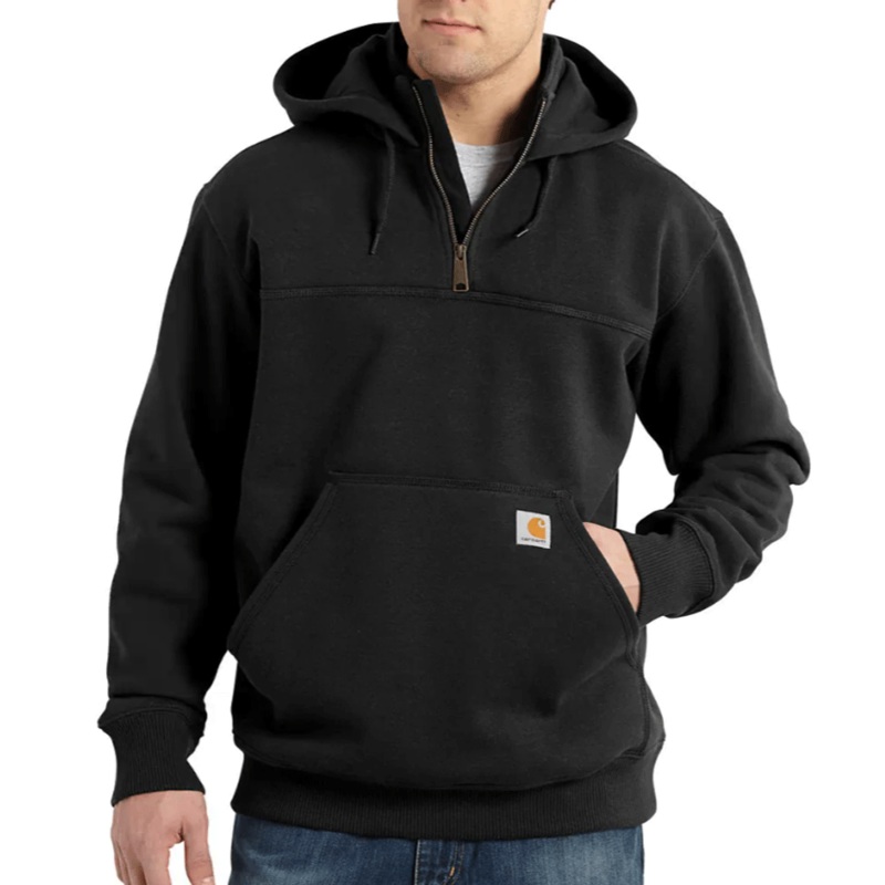 Carhartt 100617 Rain Defender Loose Fit Heavyweight Quarter-Zip Hoodie Black Small