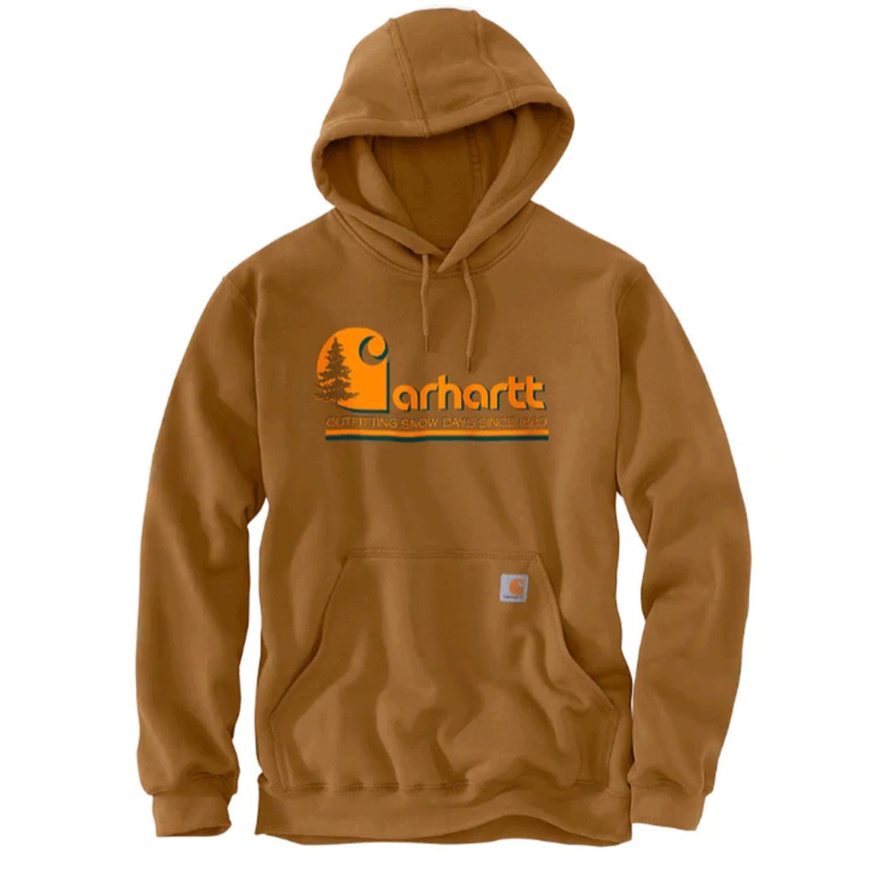 Carhartt 106498 Loose Fit Midweight Tree Graphic Sweatshirt Hoodie Carhartt Brown Small