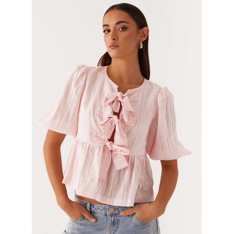 Western Wind Tie Top – Pink Pink US 0