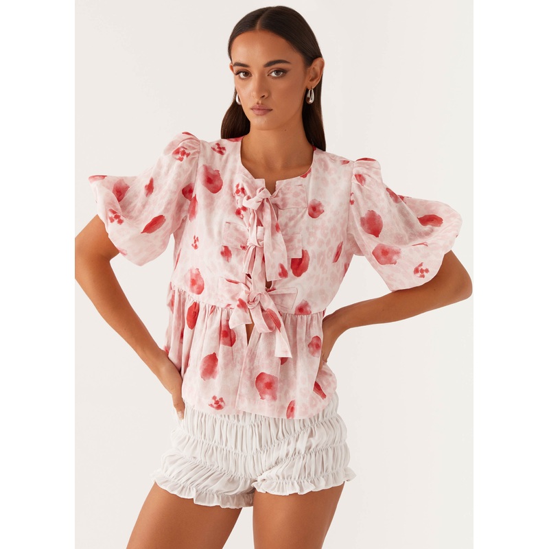 Western Wind Tie Top – Rose Leopard Rose Leopard US 0