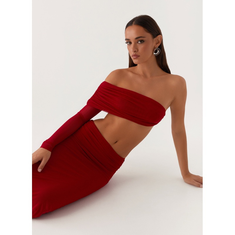 Luella One Shoulder Top – Red Red US 0