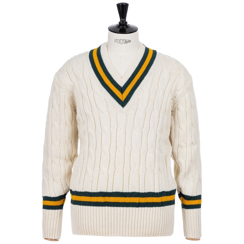 Fox Brothers x MJ: Original “Fox Club” Cricket Sweater made from British Wool M