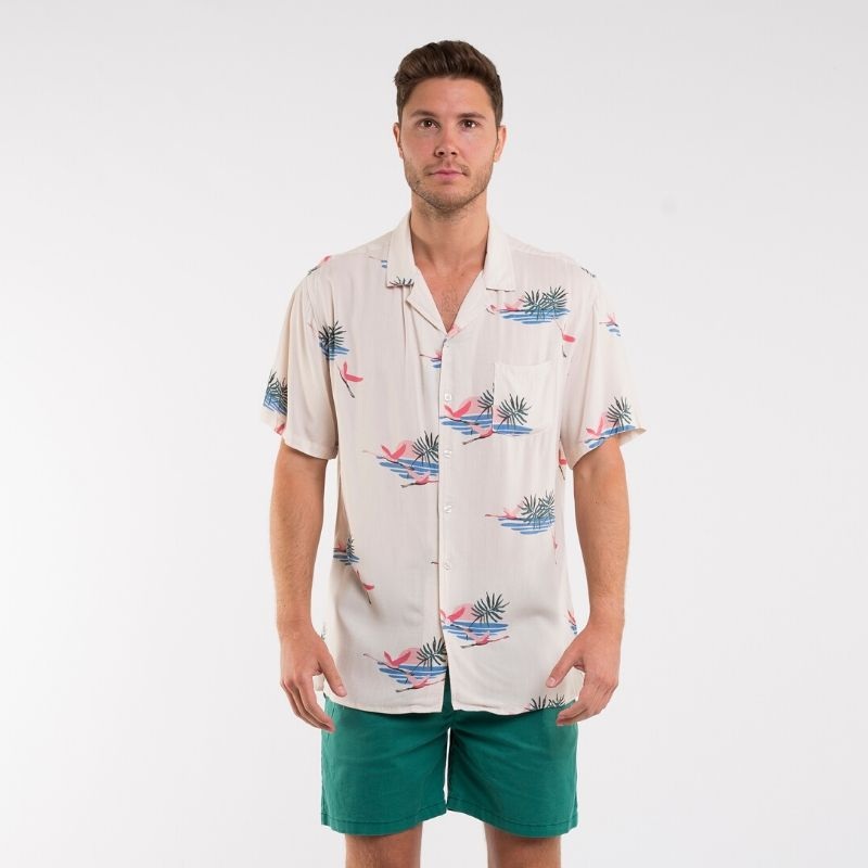 Ibis S/S Shirt Off Whte Print S