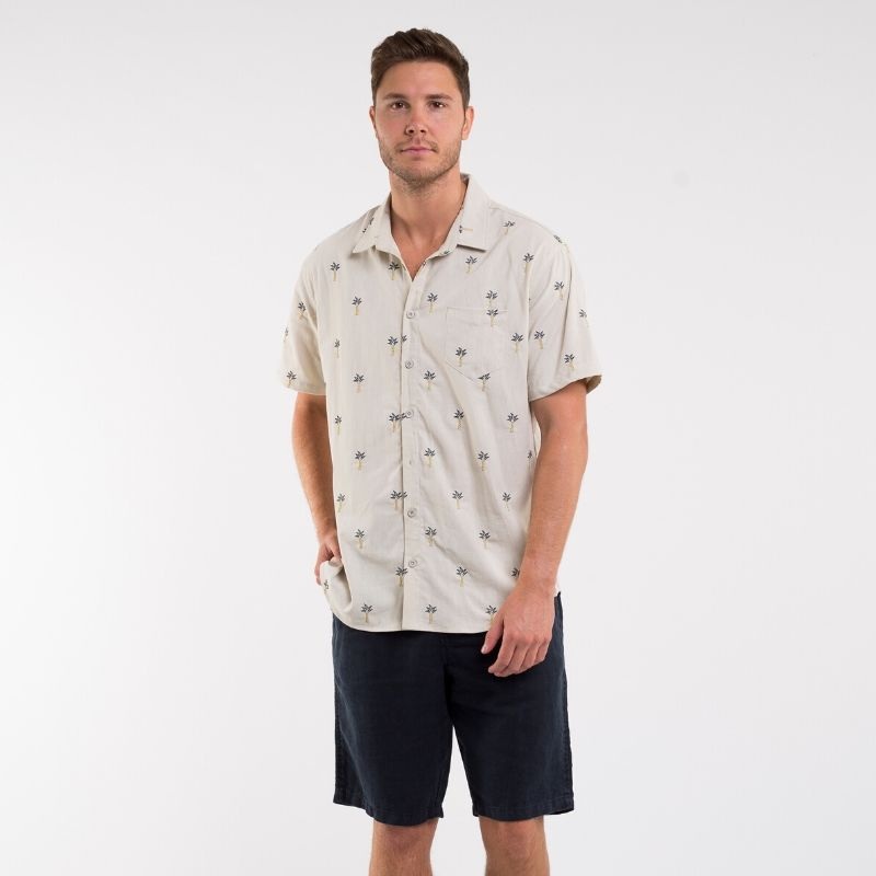 Paradise Palms S/S Shirt Light Blue Print S