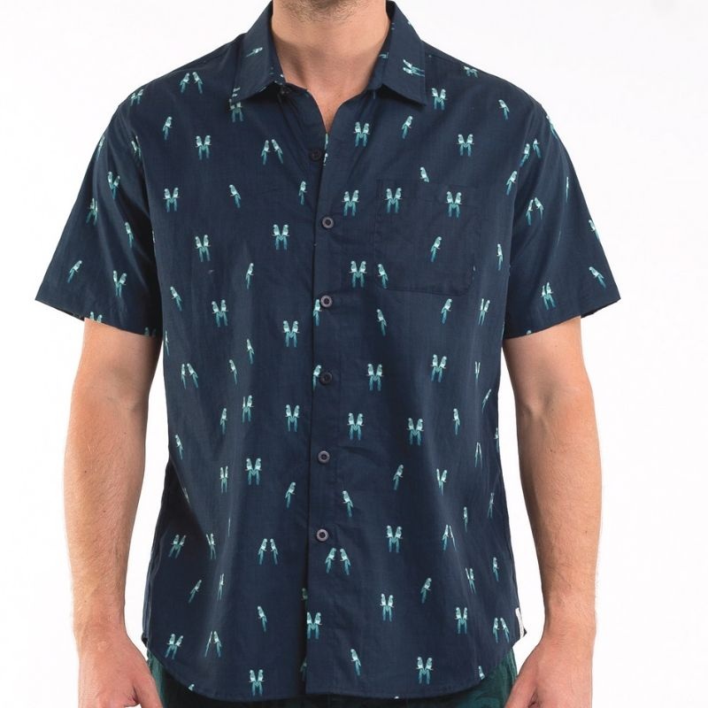 Perched S/S Shirt Navy Print S