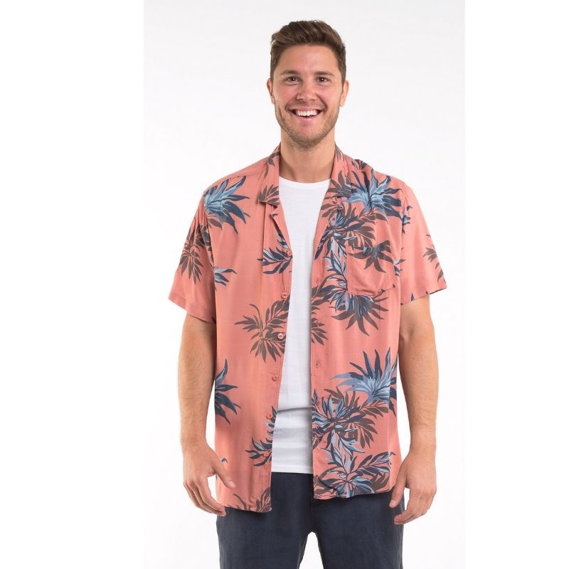 Shaded S/S Shirt Terracotta Print S
