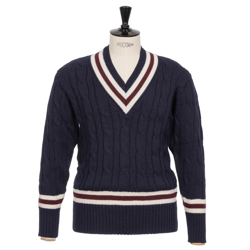 Fox Brothers x MJ: Original Cricket Sweater “Fox Cricket Club” made from British Wool S