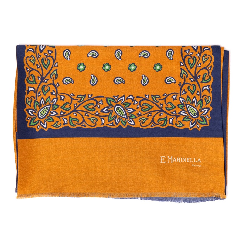 “Fiori & Reni” tubular scarf made from English silk – handmade