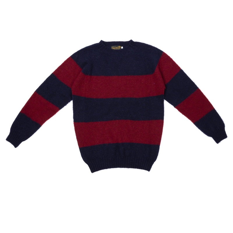 Glenugie exclusive x MJ: Sweater “College Stripe Jumper” made from pure Wool – Circulare Knit Pure Brushed Shetland S