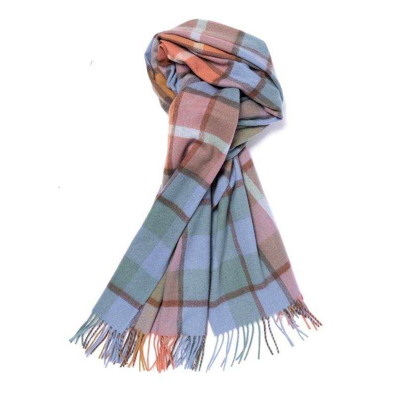 Joshua Ellis x MJ: Pure Scottish Cashmere Ripple Check Stole Scarf