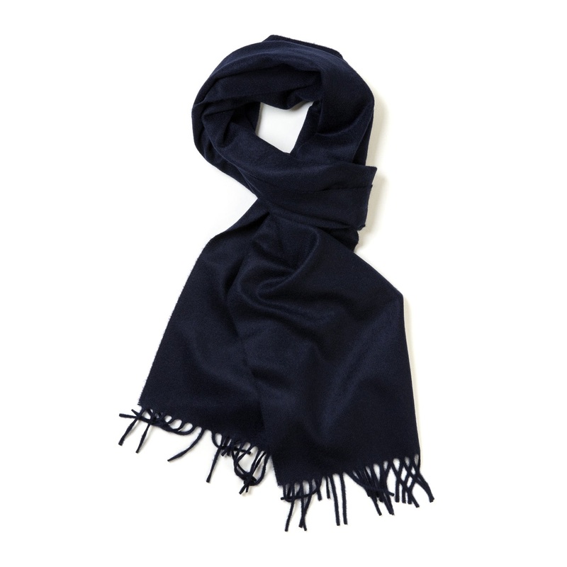 MJ Exclusive: Dark Blue Scarf “Classic Plain” made of Scottish Cashmere