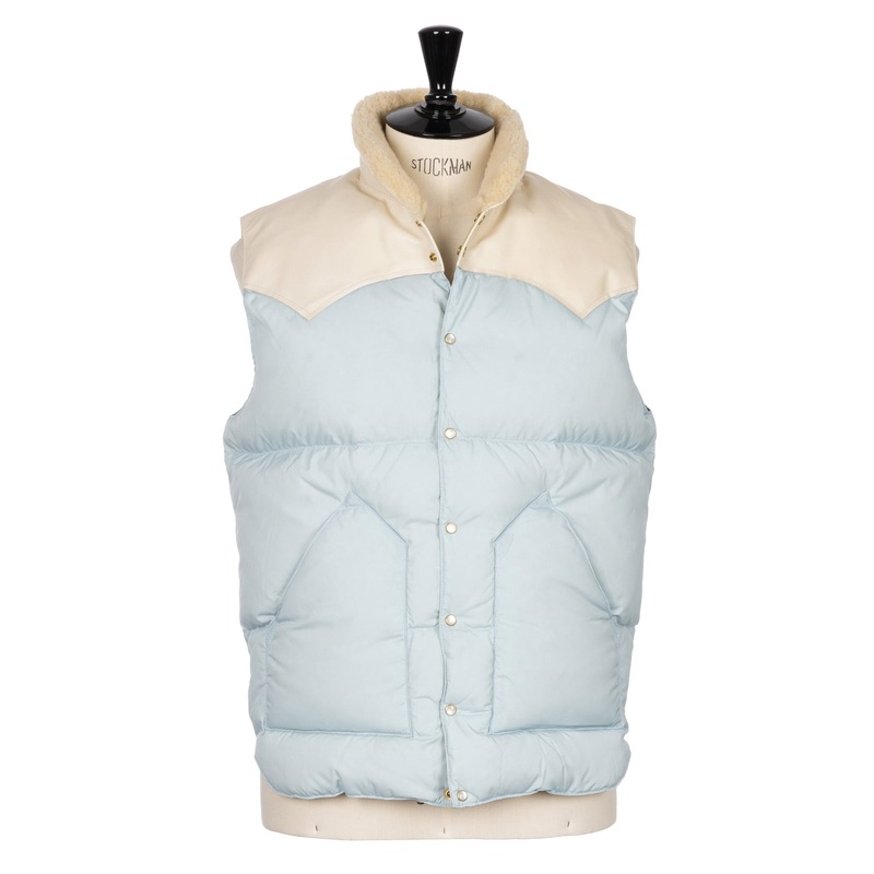 Rocky Mountain Featherbed x MJ: Down Vest “Christy Vest” with Lambskin Collar S