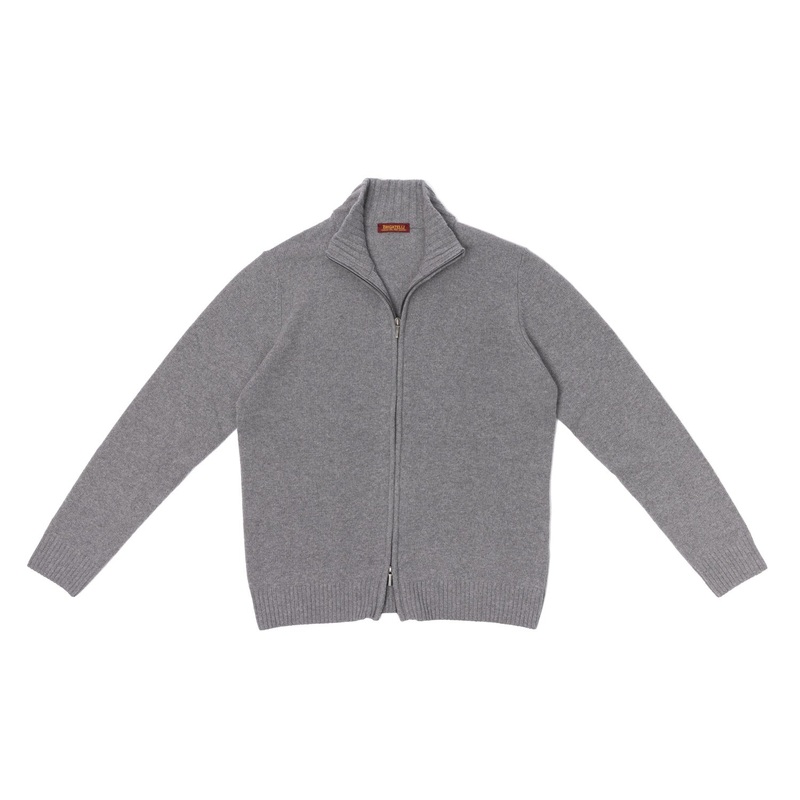 Brigatelli dal 1922 per Michael Jondral: Zip Cardigan made of Merino Wool and Cashmere – 3-Ply Cashmere Blend S