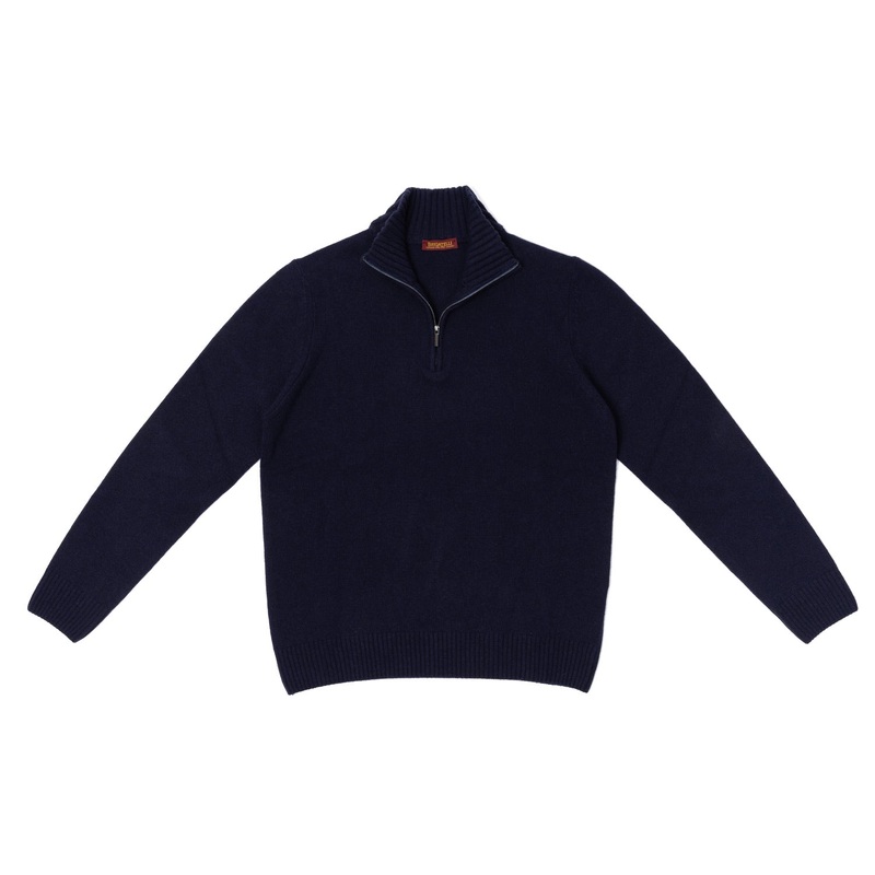 Brigatelli dal 1922 per Michael Jondral: Zip Sweater made of Merino Wool and Cashmere – 3 Ply Cashmere Blend S