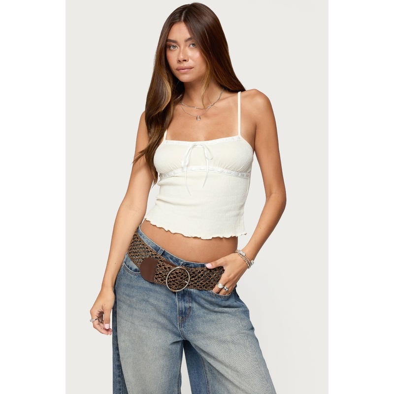 Misty Lacey Textured Tank Top CREAM XS